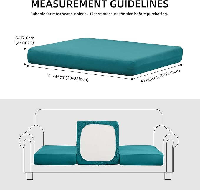 8Pcs Stretch Patio Cushion Covers Waterproof Outdoor Cushion Covers,Outdoor Couch Covers Patio Couch Cover Slipcovers, for Furniture Protector Cover Replacement(Cover Only) (Peacock Blue)