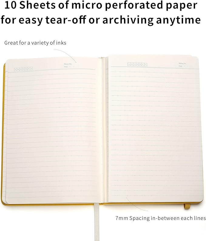 Deziliao Lined Journal Notebooks with Pen Loop, Hardcover Notebook Journal for Work, 100Gsm Premium Thick Paper with Inner Pocket, Medium 5.7''''x8.4'''', ?Yellow, Ruled, 1 Pack