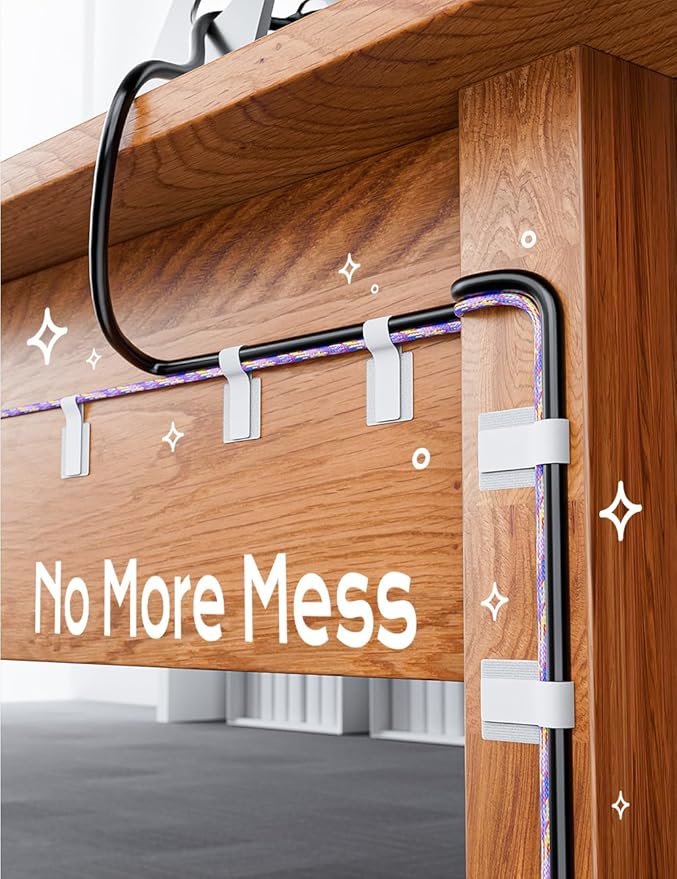 100pcs Hook and Loop Cable Ties, gliship Adhesive Wire Management, Adjustable Cable Straps Cord Wrappers Keeper Cord Holder, Sticky-Back Cord Organizer for Kitchen Appliances at Office, Home - White