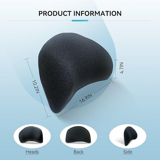 Super Snug Lumbar Support Pillow for Car, 100% Memory Foam Lumbar Pillow with Breathable Removable Cover, Ergonomic Design - Back Pillow Lumbar Support Pillow for Car Seat/Back Pain Relief(Black, 1PC)