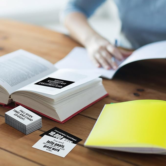 Jinei 300 Inspirational Affirmation Cards Positive Motivational Cards Small Mini Encouragement Quotes for Women Church End of the Year Teacher Gifts(Famous Quotes)