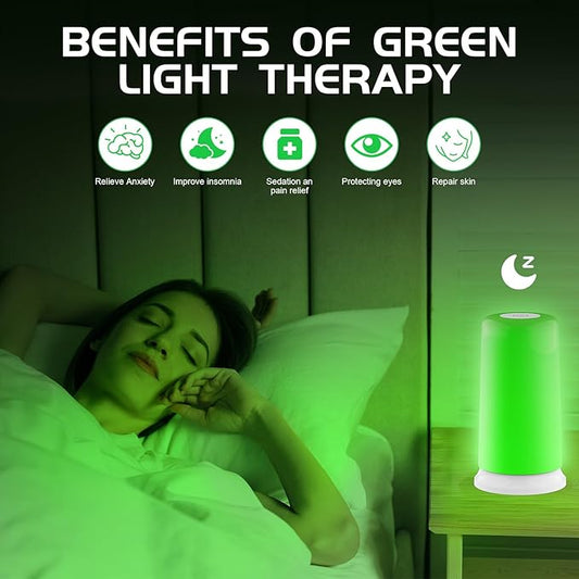 iKeener Green Light Therapy Lamp for Migraines,10000 Lux Mood&Energy Enhancing Light Therapy Lamp for Headaches,Insomnia,Anxiety Relief,Relaxation,Adjustable Warm White&Green Brightness