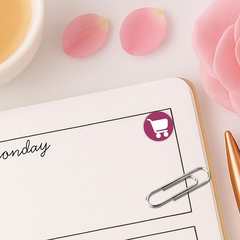 Grocery Shopping Planner Sticker / 110 Vinyl Dot Stickers (1/3”) / Transparent/Chores Productivity Life Planner/Bujo Bullet Journaling/Todo Reminder (1 Sheet)