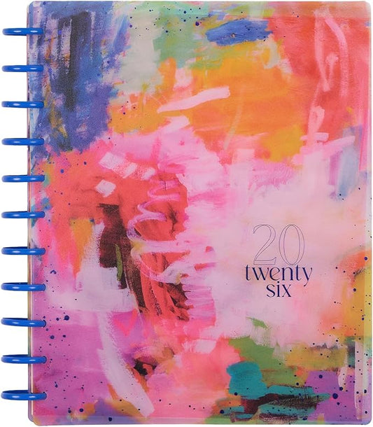 Happy Planner Disc-Bound Planner Jan.–Dec. 2026, Includes 3 Extra Months and 2 Sticker Sheets, Big Size, 8.5" x 11", Dashboard Layout, Bright & Bushy