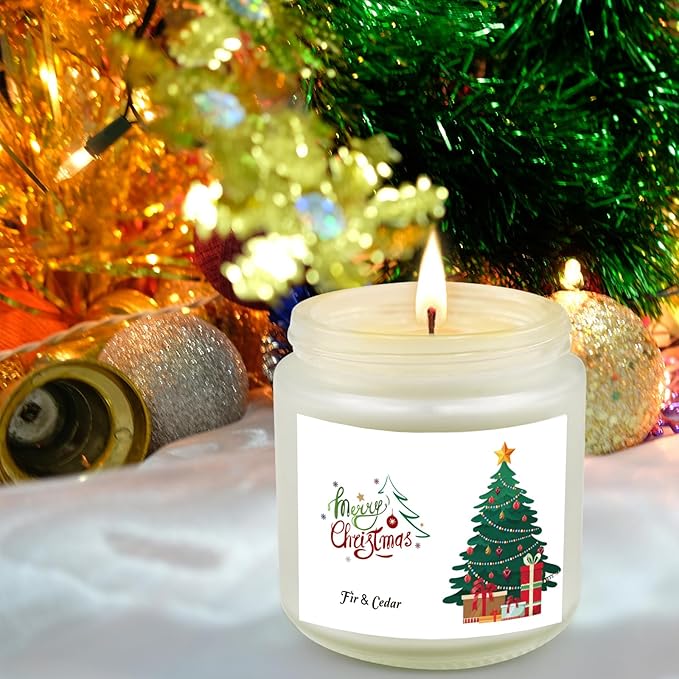 6 Pack Christmas Candles Set, Christmas Candles for Home Scented, Winter Holiday, Natural Soy Wax Jar Aromatherapy Candle Gifts Stocking Stuffers for Women Men Adult