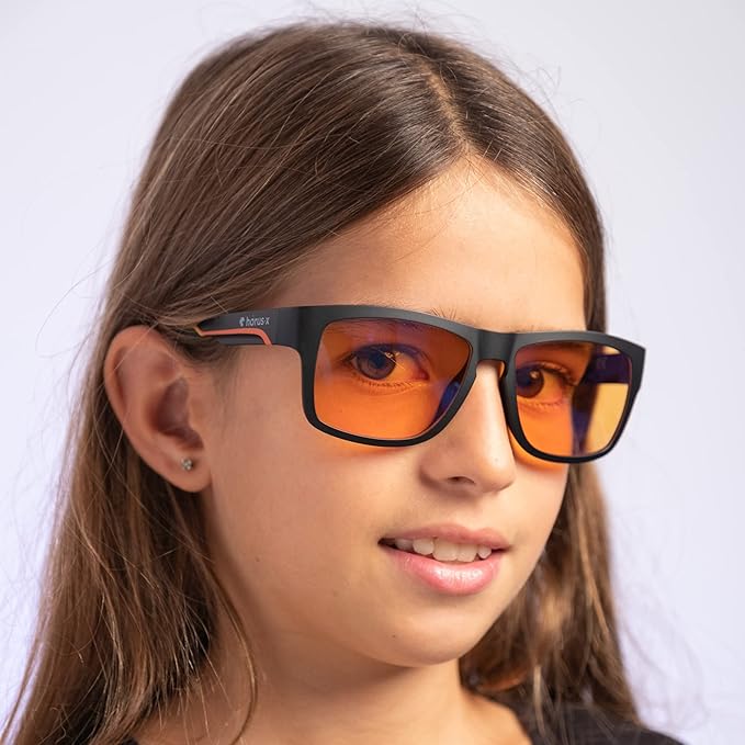 Horus X ® • Kids Blue Light Blocking Glasses | Gaming glasses | Screen Protection for boys and girls | Amber