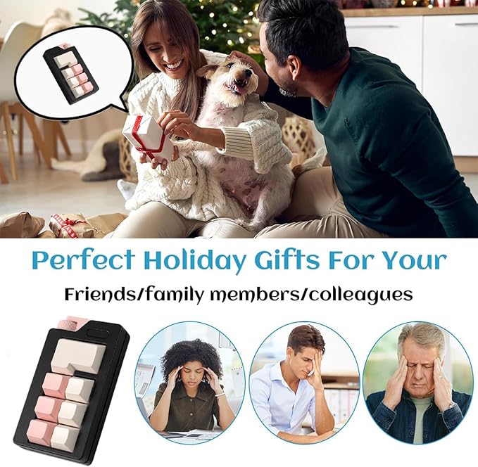 Keyboard Fidget Clicker Toy for Adults, Fidget Keyboards Sensory Fun Toys for Anxiety Decompression, Gift Christmas Ideal for Lover (Black Pink)