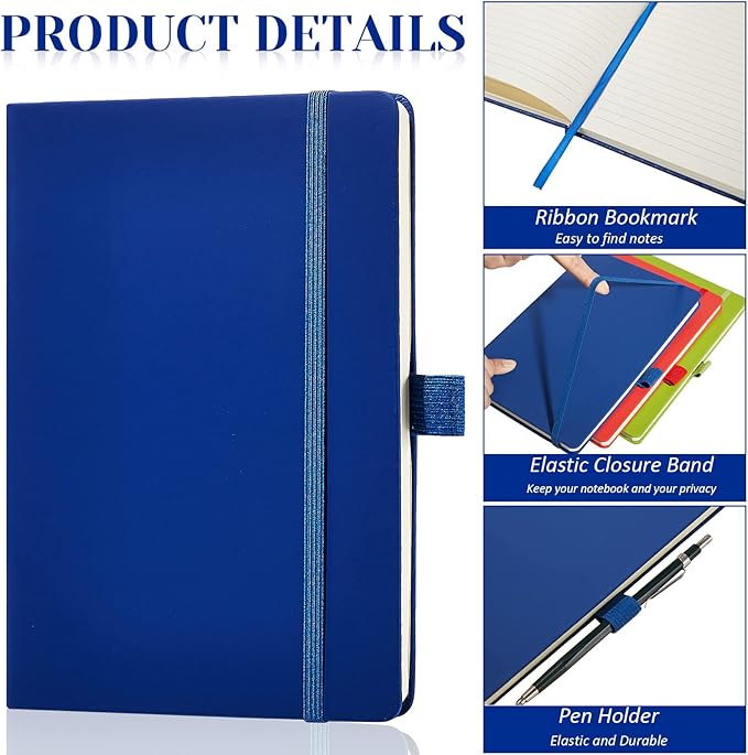 Laumoi 14 Pack Lined Journal Notebooks 5.5 x 8.2 Inch A5 Hardcover Notebook College Ruled Notepad with Pen Holder PU Leather Ruled Lined Journals for School Business Work Writing(Mixed Color)