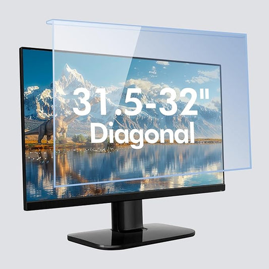 31.5-32 Inch Blue Light Filter for Computer Monitor, TV Computer Screen Blue Light Blocker Panel (28.5''x17.1''), Eye Protection Anti-Scratch HD Not Anti-Glare