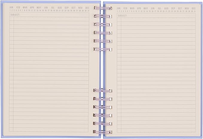 DesignWorks Ink Standard Issue Notebook No. 12 – 6" x 8.25" Undated Daily Planner & Writing Journal, 192 Lined Pages, Elastic Pen Holder, Small Notebook for Work & Journaling - Lavender/Periwinkle