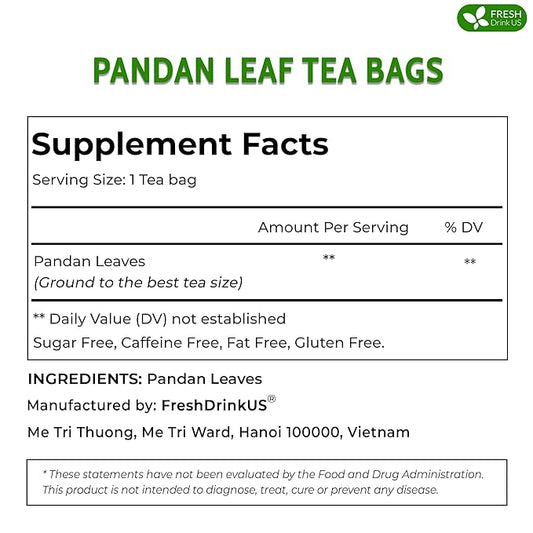 FreshDrinkUS, Premium 45 Spearmint Tea Bags, 100% Natural Spearmint Leaves. Loose Leaf Spearmint Herbal Tea. Spearmint Leaf Tea. No Sugar, No Caffeine, No Gluten, Vegan.