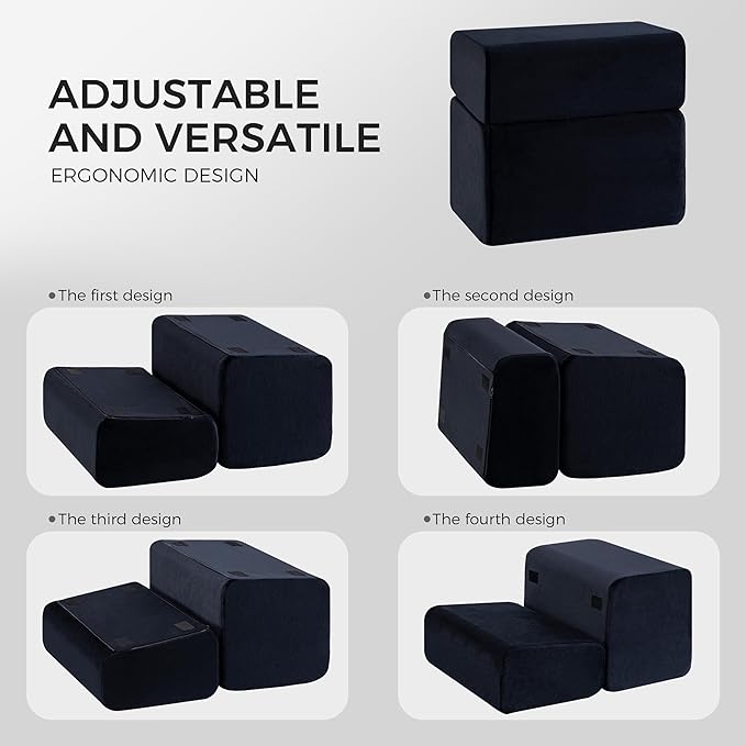 Ganondorf Foot Rest for Under Desk at Work Adjustable Foot Rest Under Desk Ergonomic Foot Stools for Under Office Desk Leg Pillow for Underdesk Footrest with Washable Cover, Black