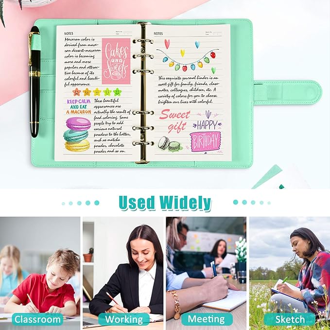 OMEYA A6 Refill Paper, 320 Pages A6 Loose Leaf Paper 6 Hole Notebook Refills for 6 Ring Refillable Binder Notebook Planner Diary Journals Painting Personal Organiser-Line Pages