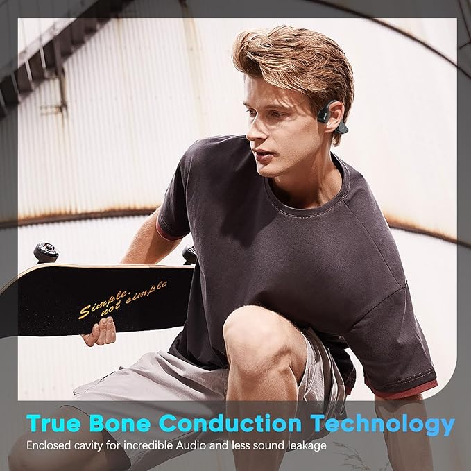MAIRDI Bone Conduction Headphones with Microphone, Open Ear Wireless Headphones Bluetooth 5.3,10Hr Playtime, Sports Earphones with Mic, Running Cycling Hiking