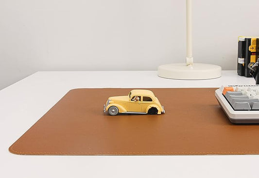 Dual-Sided Leather Desk Pad,Blotter for Laptop Computer,Mouse Pad,Writing,Drawing,Arts and Craft Mat (17"x24", Brown/Dark Brown)