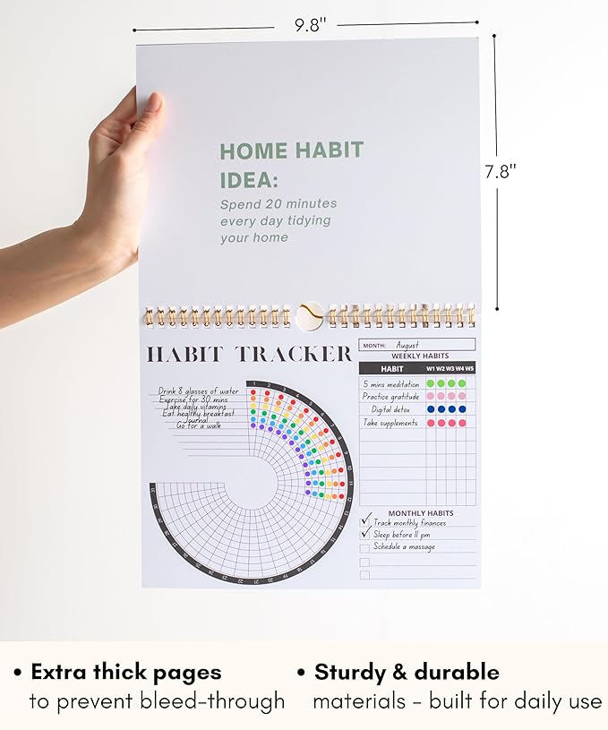 Lamare Habit Tracker Calendar – Premium Daily Habit Tracker Journal and Goal Board, Workout Motivation & Productivity Tool