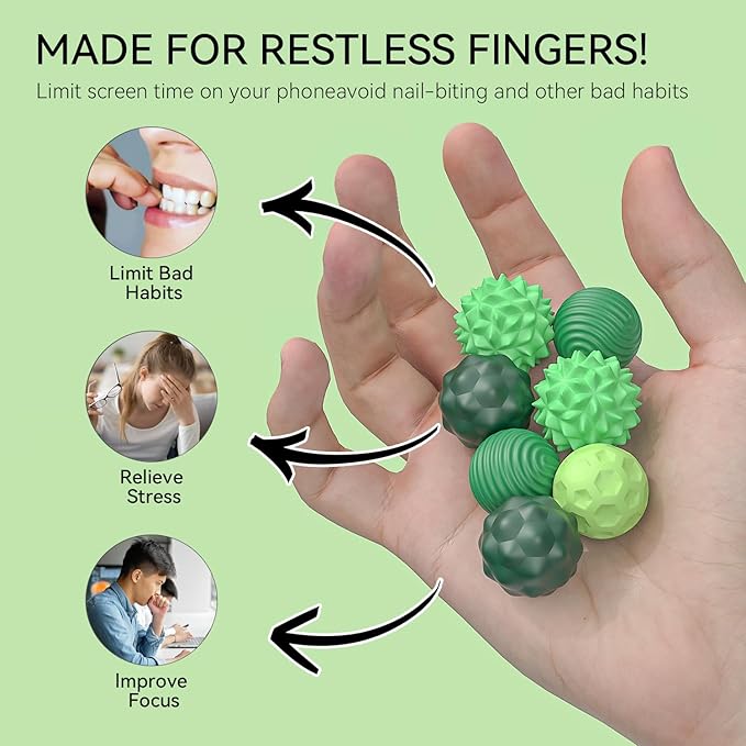 Magnetic Balls Fidget Toy Adults - 8pcs Sensory Attraction Stress Balls with Silicone Shell for Adults to Calm Restless Hands Anxious Mind, Office Desk Stress Magnetic Fidget Balls for Anxiety Relief