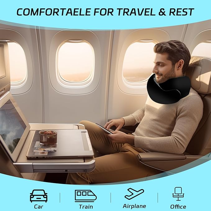 2024 New Memory Foam Travel Pillow for Airplanes,Neck Pillow for Traveling,Neck Plus Travel Pillow,Neck Plus Travel Neck Pillow