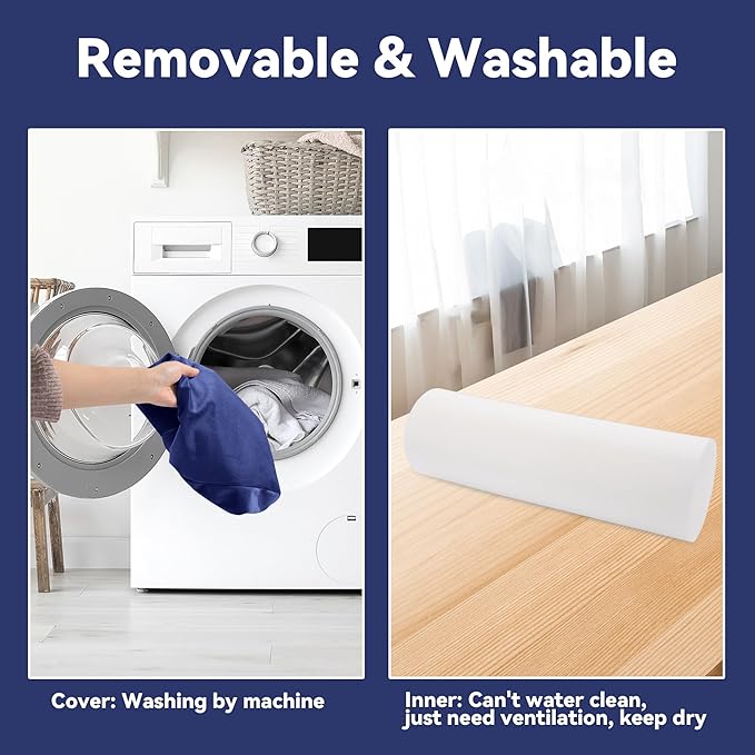 MABOZOO Yoga Bolster Set, Velvet Cover High Density Foam Pillows for Restorative Yoga and Meditation, Rectangular and Cylinder Bolster Pillow Meditation Cushion Pillow For Women Leg