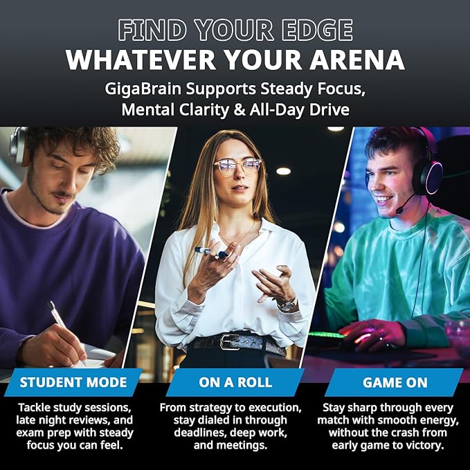 Granite Nutrition GigaBrain Nootropic Energy Powder – Cereboost, Alpha-GPC & ElevATP – Cognitive Focus Supplement for Sustained Energy & Performance – Blue Crush, 30 Servings