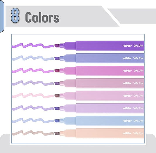 Mr. Pen- Aesthetic Highlighters, 8 Pack, Chisel Tip, Shades of Purple, Cute Highlighters Assorted Colors, Highlighter Set