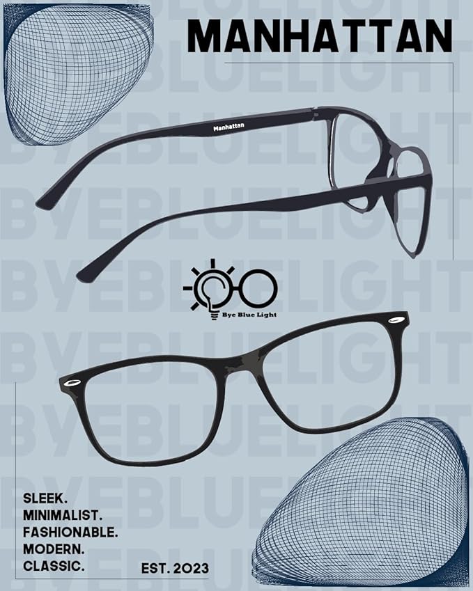 Blue Light Blocking Glasses – Lightweight, Anti-Glare & Eye Strain Relief for Gaming, Reading & Office Use