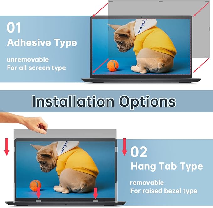 IPROKKO Laptop Privacy Screen 14 Inch, 16:9 Aspect, Compatible with HP, Dell, Acer, Asus, Samsung, Lenovo Yoga & More, Blue Light Block, Anti Glare, 1 Count