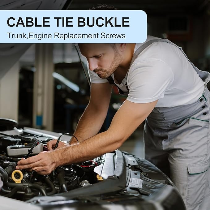 Nylon Universal Cable Tie Buckle,New Multifunctional Cable Tie Buckle for Car Daily Repair,Heavy Duty Self-Locking Nylon Zip Ties Holder,UV Resistant Zipties for Car Daily Auto Fixing (50pcs)