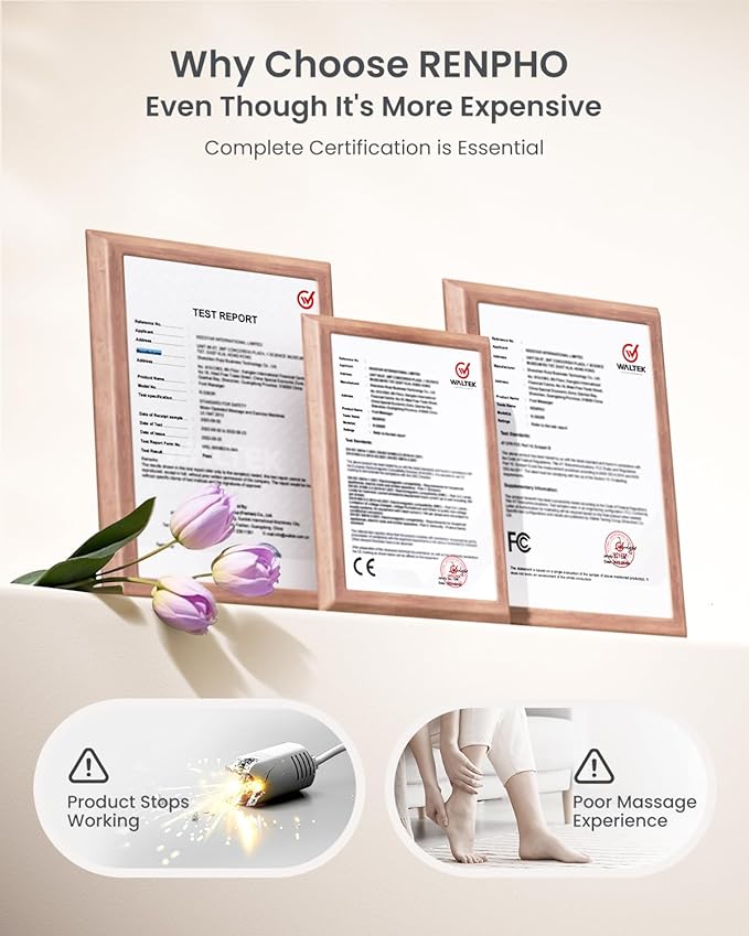 RENPHO Foot Massager Machine with Heat [2025 Upgraded], Shiatsu Foot Massager for Plantar Fasciitis, Birthday Gifts for Women, Wireless Control, D003R-VT