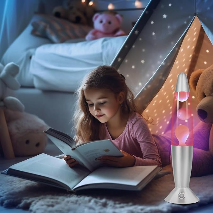 17 Color Changing LED Liquid Motion Lamp: 16 inches Night Lights with Remote Control, Home Decoration Mood Lighting, Christmas Gifts Table Lamp for Adults and Kids Bedroom,White Wax