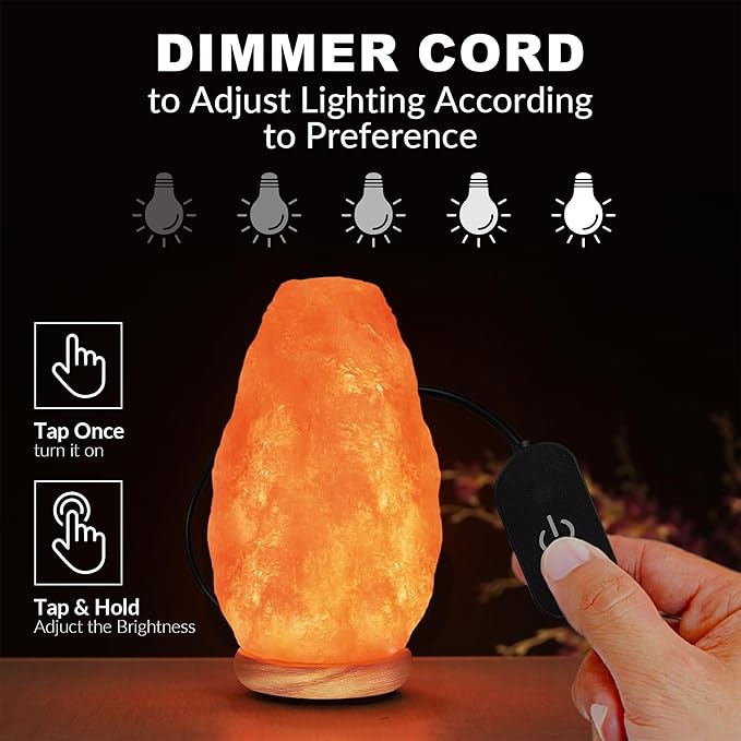 Himalayan Glow Salt Lamp with Dimmer Switch 5-7 lbs