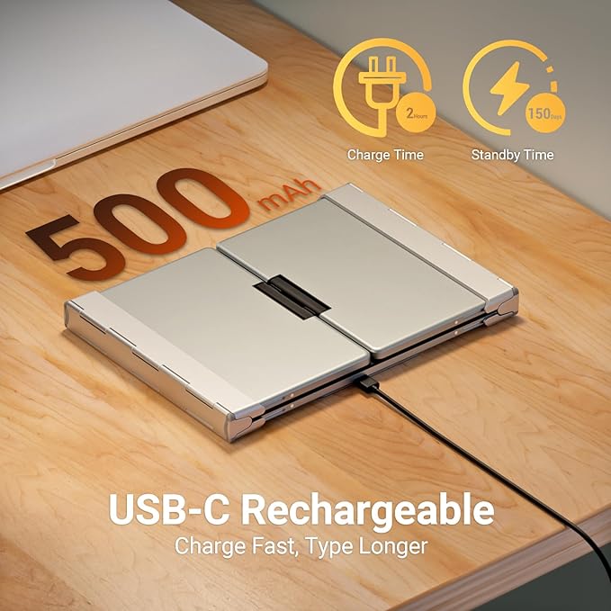 iClever Backlit Foldable Keyboard, BK05 Wireless Folding Keyboard with Backlight, Portable Bluetooth Key Board for Travel, Compact for iPad Tablet Laptop PC Smartphone, Support 4 Devices