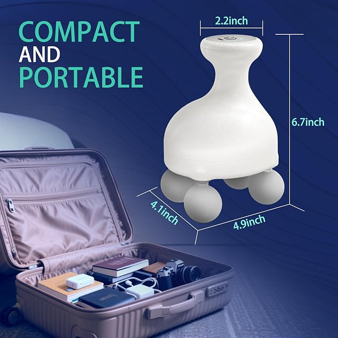 DEITY 4 Heads Handheld Massage Gun Deep Tissue, Electric Body Massager, Percussion Muscle Massager for Easing Shoulder and Back Tension, Perfect Gifts for Man Women, White