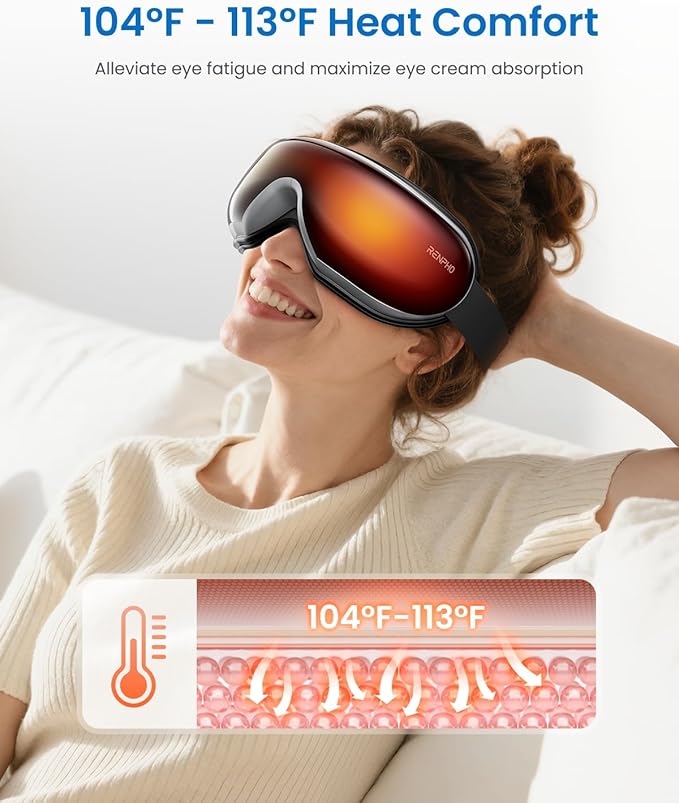 RENPHO Eyeris 1 Eye Massager with Heat, Birthday Gifts Eye Mask for Mom Dad Women Men Her Him, Smart Sleep Mask for Relax, Reduce Strain
