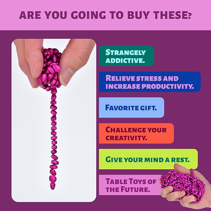 Fidget Toys Adults,Rose Red 300+ Smooth Ferrite Rocks,Executive Desk Toy|Stress Relief Sensory Toy|Fidgets Toys|Adults Gifts, Holiday Stocking Stuffer