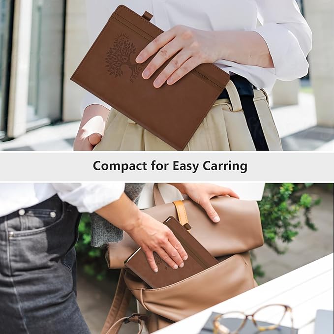 PERCUN Blank Journal Ntebook for Men & Women, 160 Pages Blank Journals for Writing, Drawing,Sketch Book,5.9" x 8.5" Leather Sketchbook, Unlined Notebook for Work, School, Art - Brown