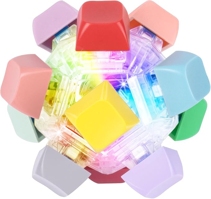 Keyboard Fidget Toy for Adults Keyboard Clicker with LED Light Fidget Stress Relief Sensory Toy