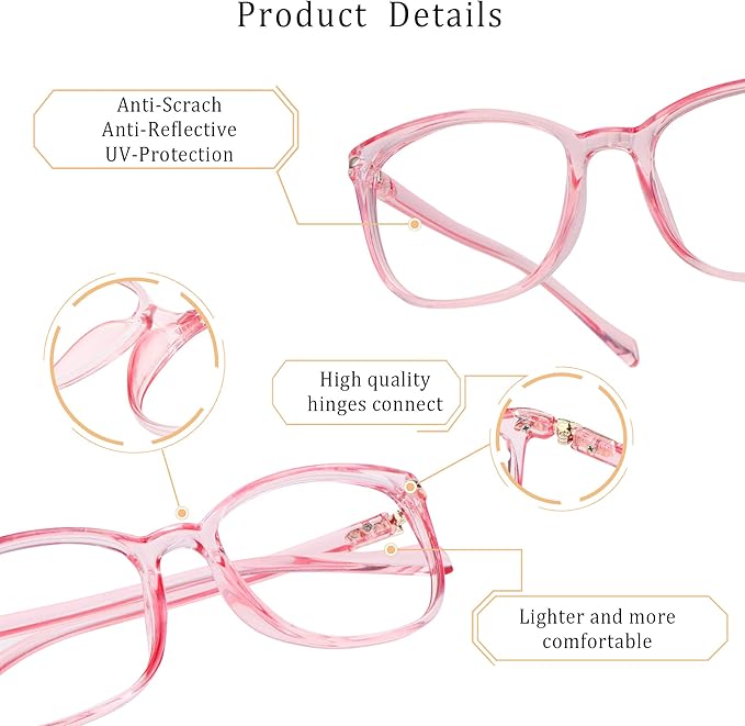 LifeArt Blue Light Blocking Glasses, Anti Eyestrain, Computer Reading Glasses,TV Glasses for Men and Women