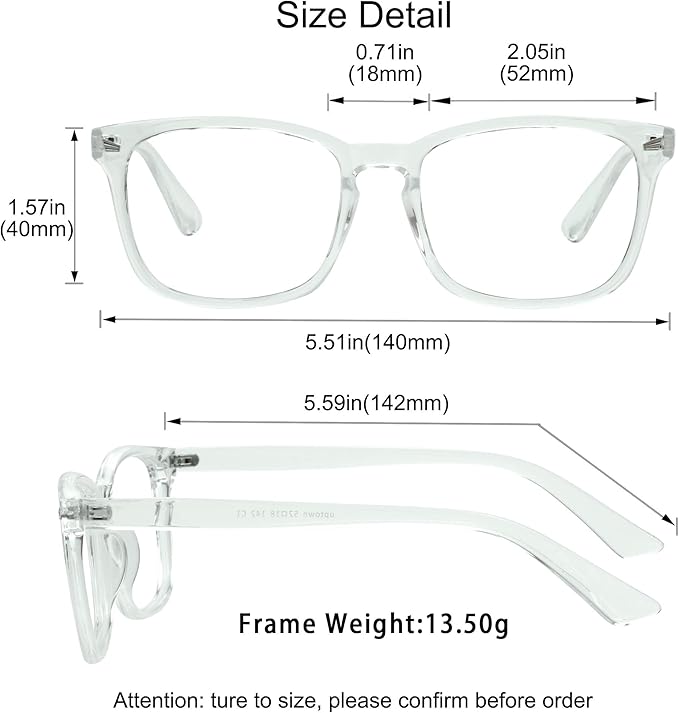 YEIN Bifocal Reading Glasses with Blue Light Blocking Lenses, Bifocal Reader for Women and Men, Vintage Square frame with Spring Hinge (+0.00/+1.75 magnification)