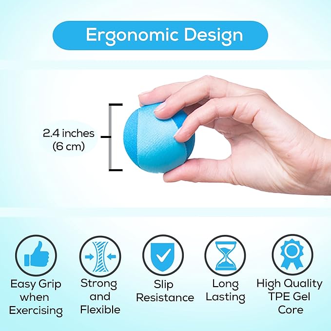 Serenilite Hand Therapy Exercise Stress Ball Bundle - Tri-Density Stress Balls for Adults & Grip Strengthening