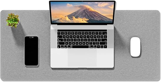 Auhoahsil Felt Desk Mat, Minimalist Large Mouse Pad XL 31.5 x 11.8 in, Desk Matt for Desktop, Keyboard, Laptop, Computer, Office, Work from Home, Gaming, Light Gray