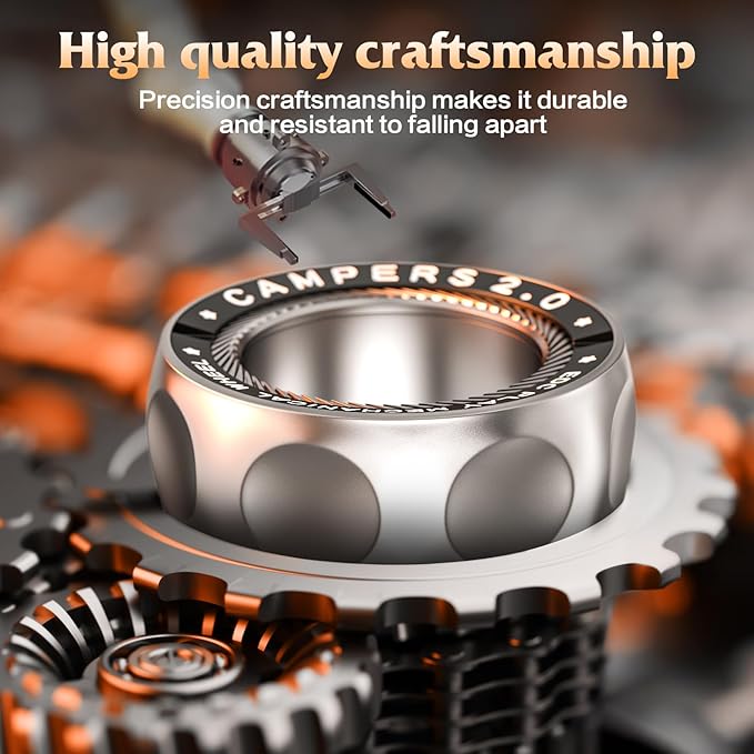 Upgrade Fidget Spinner for Stress Relief,Magnetic Fidget Spinner Rings with Rotating Sounds/Anti-Slip,Stainless Steel Ring Toy Stress Anxiety ADHD Relief Tool, Gifts for Adults and Teens