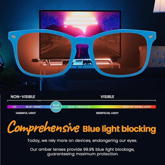 SODQW Gaming Blue Light Blocking Glasses for Men Women Reduce Eyestrain Orange Aviator Eyeglasses for Computer TV