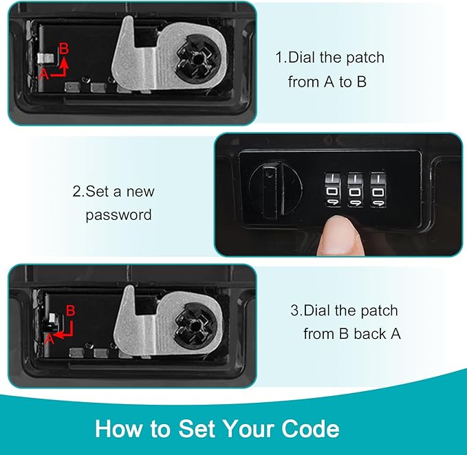 Lalifebuss Combination Lock Boxes for Personal Items, Lockable Storage Box for Office Locker/School/Medicine/Snacks/Phone Jail/Electronic/Home (2 Pack/Black)