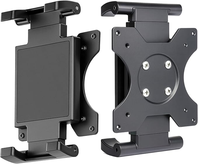 Universal VESA Mount Adapter for Tablets – Spring Clamp Holder for iPad and Portable Monitors up to 15.6″ – Fits VESA 75x75 & 100x100 – Compatible with Surface, Galaxy Tab, and 2-in-1 Laptops