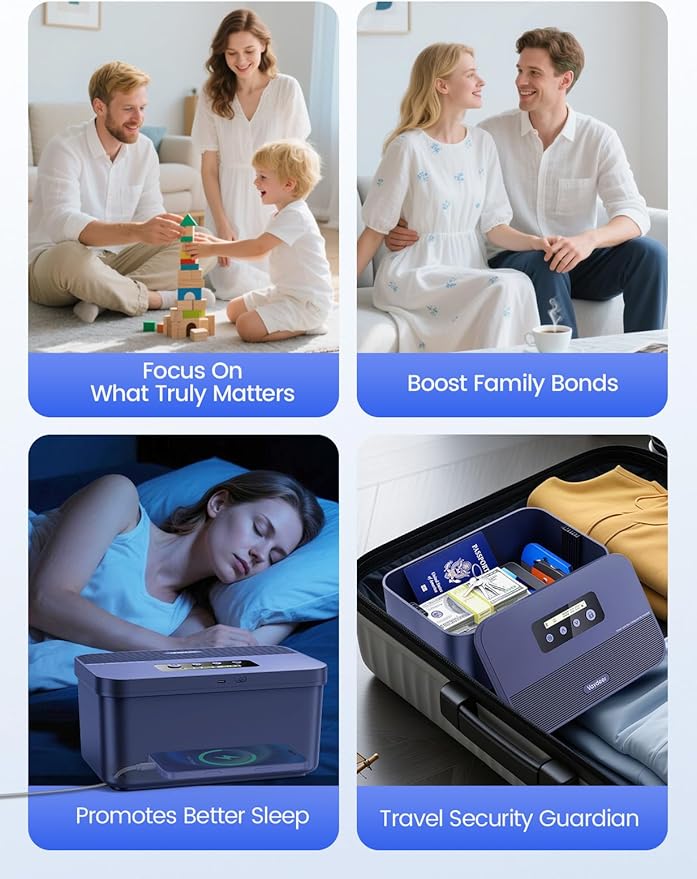 Vaydeer Safe Timed Lock Box, Phone Lock box with Timer Unplug from Phones, Video games, Social media, Snacks&Cravings,Self-Control Lockable Storage Box Boost Your Mental Health