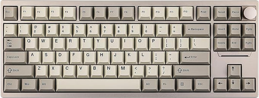 EPOMAKER P87 TKL Aluminum Wireless Gaming Keyboard, QMK/VIA Programmable, 87% Bluetooth/2.4Ghz/USB-C, with CNC Metal Knob and RGB Backlight (Khaki, Wisteria Linear Switch)