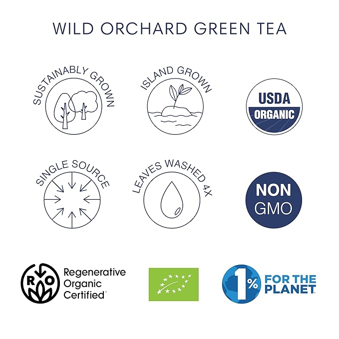 Wild Orchard Ayr Matcha Black from Jeju Island - Premium Tea - 100% Regenerative Organic Certified - Premium Grade Black Matcha Tea Powder Cultivated on Jeju Island in South Korea