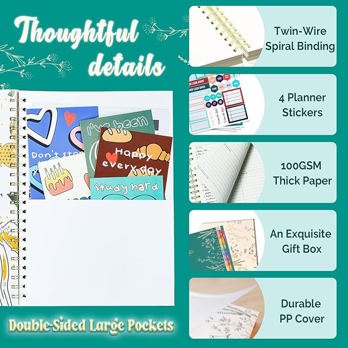 Jun 2025-Dec 2026 Academic Monthly Weekly Daily Planner for School, 19 Months Calendar 25-26 Planning Book with Colorful Tabs, 8.5" x 11" Mid Year College Organizer for Student Teacher (Turquoise)