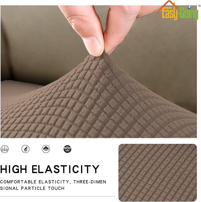 Easy-Going Stretch Chair Cushion Cover Sofa Cushion Furniture Protector Sofa Seat Sofa Slipcover Sofa Cover Soft Flexibility with Elastic Bottom(Chair Cushion, Camel)